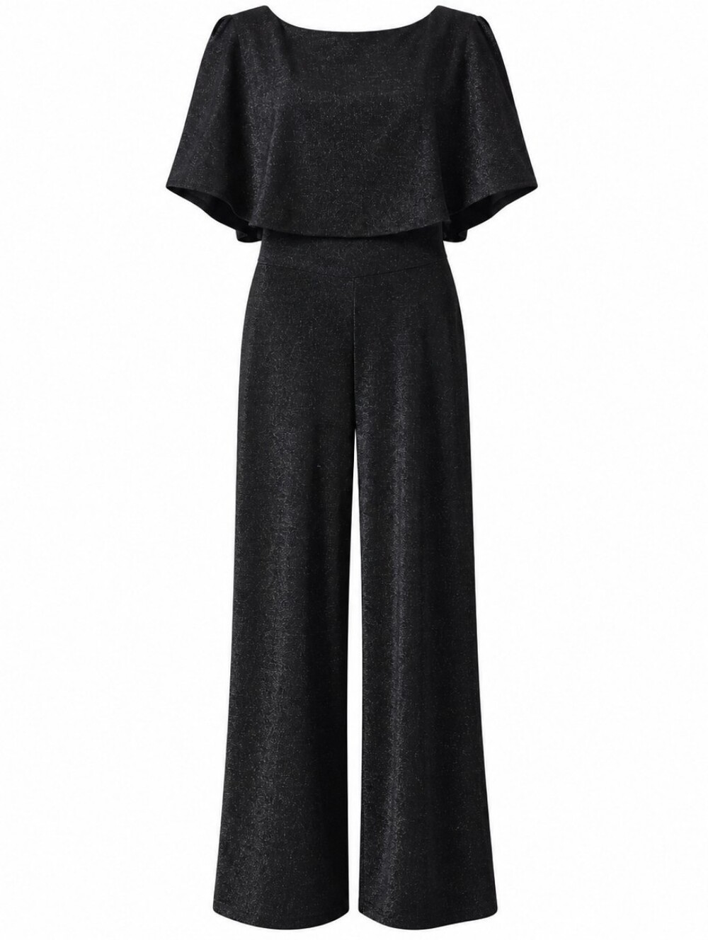 Connected Apparel Black Sparkle Cape Jumpsuit Size 10
